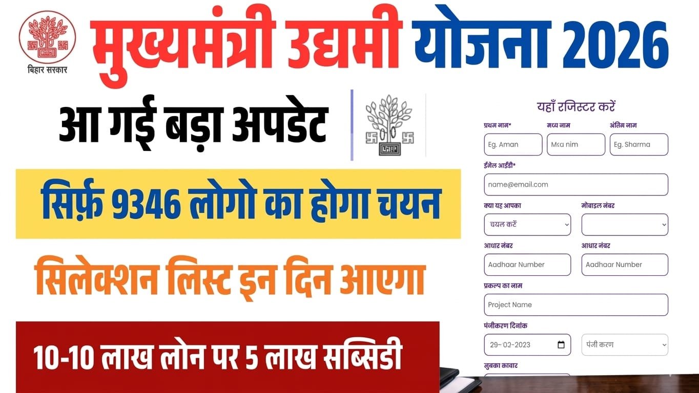 Bihar Udyami Yojana Selection List 2026